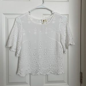 100% Rayon Eyelet Lace Blouse